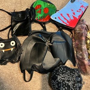 Huge lot of gothic purses and backpacks